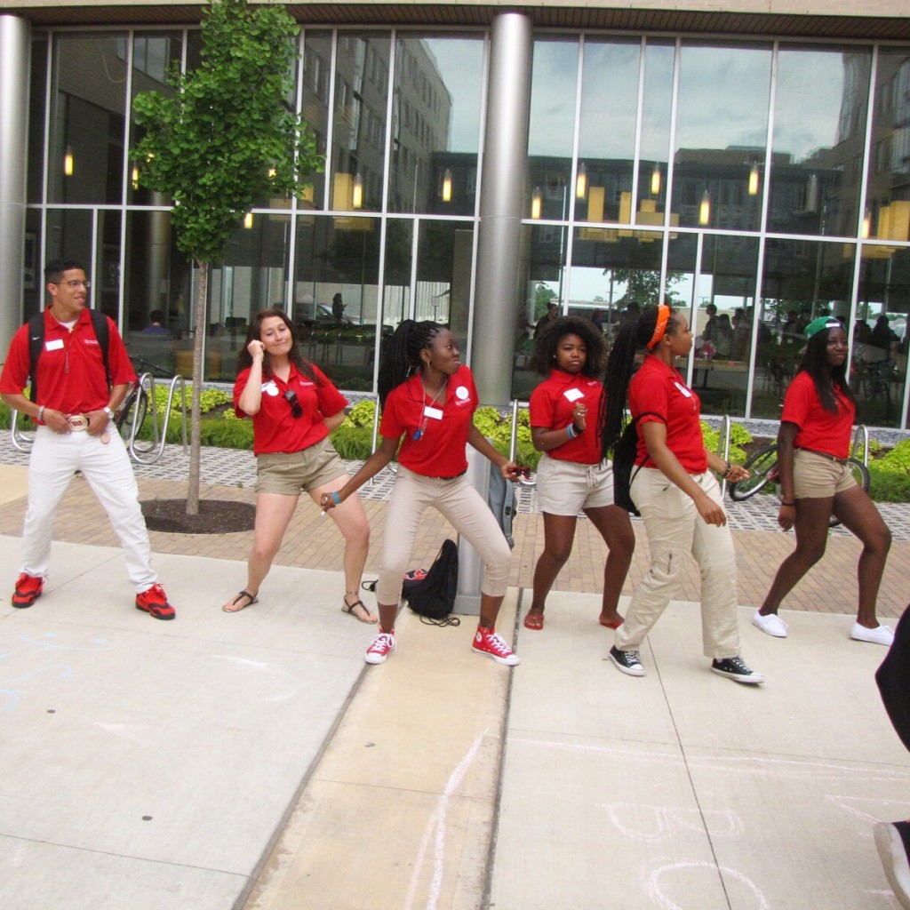 students dancing